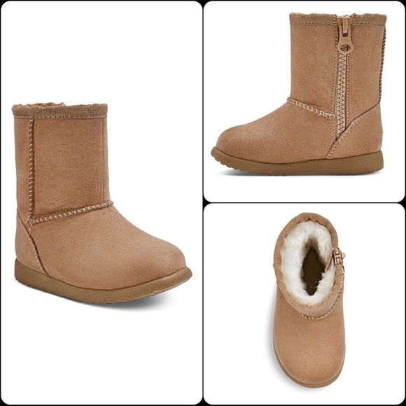 New Genuine Kids from Oshkosh Infant Girls Tan Aubrey Fleece Boots